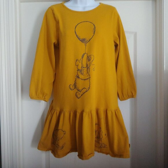 Disney Winnie The Pooh and Friends Honey Gold Drop Waist Fun Cute Dress - Picture 1 of 11